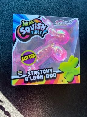 Glitter Pink Stretchy B'loon Dog Toy